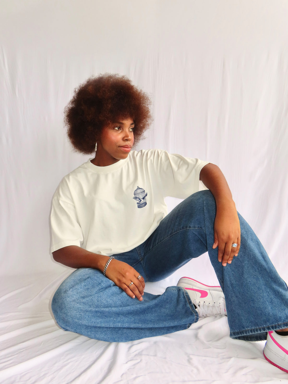 COME OUT TSHIRT - WHITE DROP CROP TEE