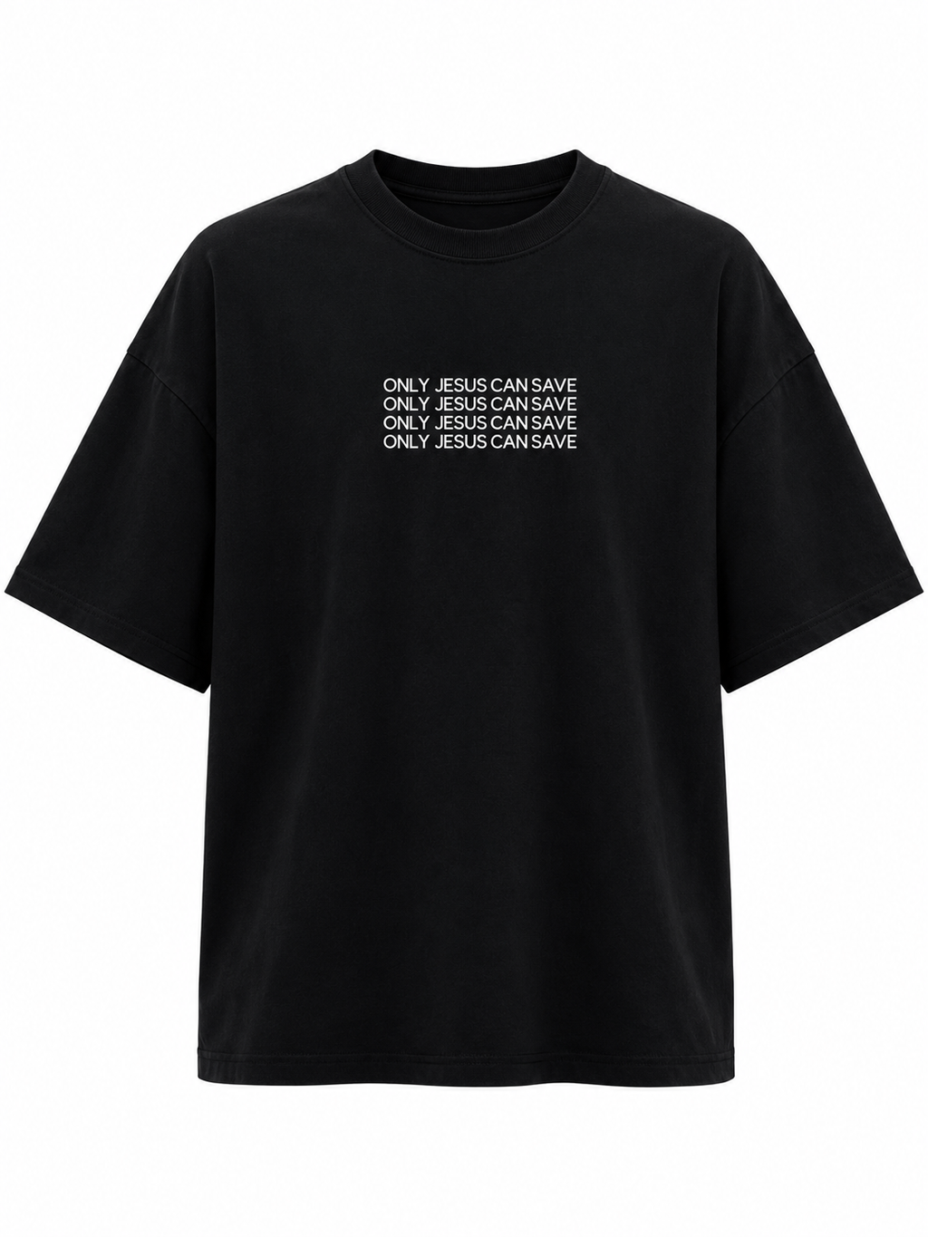 ONLY JESUS TSHIRT - BLACK OVERSIZED BOX TEE