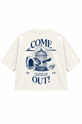 COME OUT TSHIRT - WHITE DROP CROP TEE