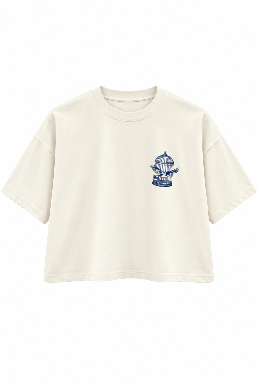 COME OUT TSHIRT - WHITE DROP CROP TEE